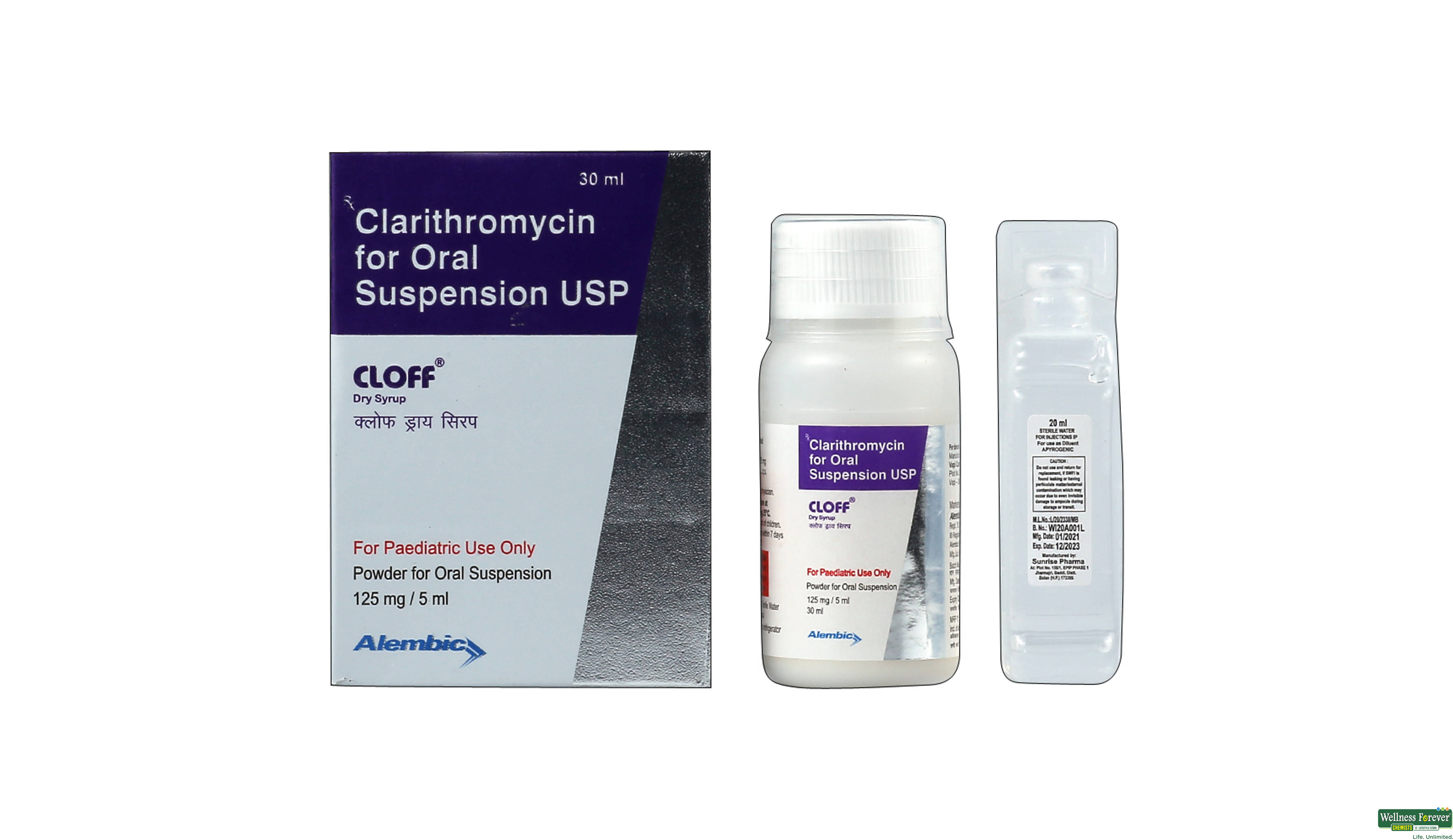 CLOFF 125MG DRY SYP 30ML- 1, 30ML, 